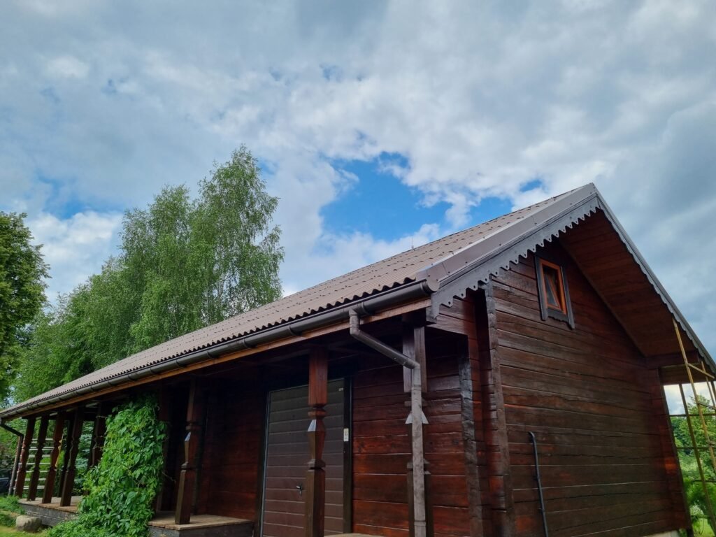 Profesionaliai dažyta fasado sienų apdaila naudojant specialią dažyvę